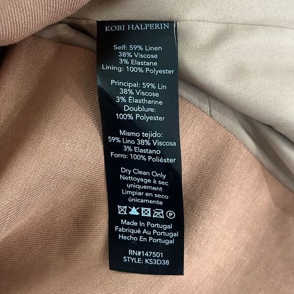 NWT Kobi Halperin $498 Peyton Linen-Blend Mini Dress Taupe Size M - Picture 12 of 13